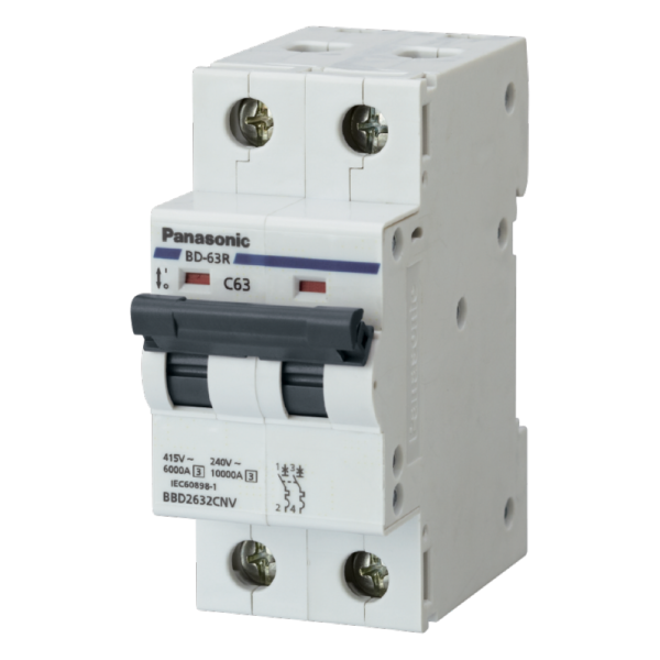 Aptomat MCB 2P 50A, 63A 6kA Panasonic