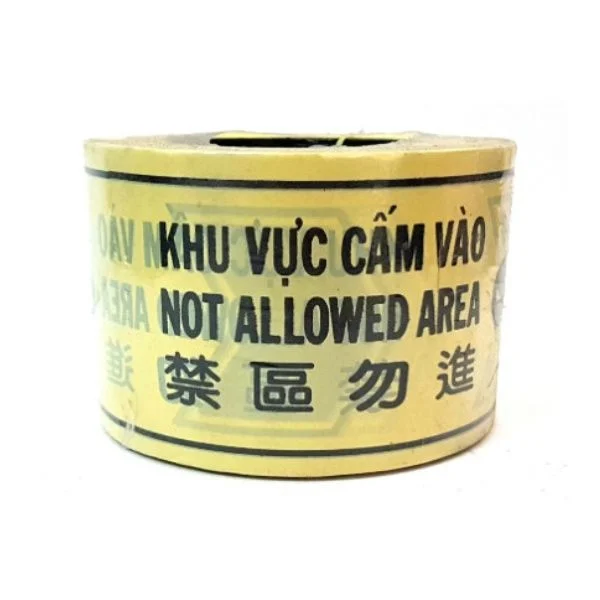 Băng Rào Cảnh Báo Công Trình Vàng Đen Lõi Giấy Rộng 8cm Dài 100m