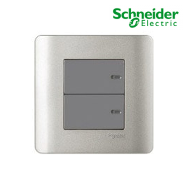 Bộ công tắc đôi 1 chiều 16A màu xám E8432_1_SA_G19