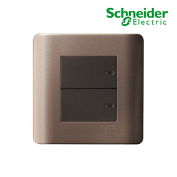 Bộ công tắc đôi 1 chiều 16A màu đồng E8432_1_SZ_G19