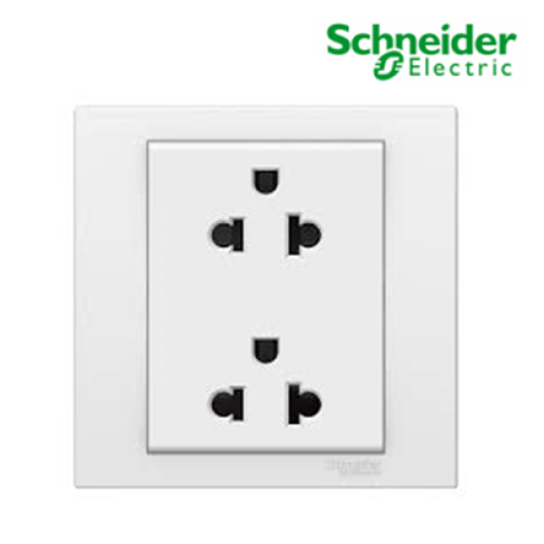 Bộ ổ cắm đôi 3 chấu 16A Vivace KB426UES2_WE_G19