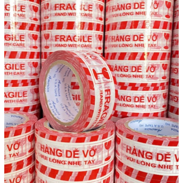 BĂNG KEO HÀNG DỄ VỠ TRẮNG ĐỎ