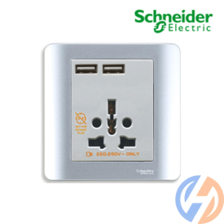 Bộ ổ cắm đa năng và sạc USB đôi Zencelo E8442616USB_SA_G19
