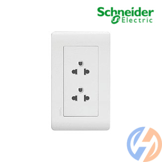 Bộ ổ cắm đôi 3 chấu Zencelo E84426UES2_WE_G19