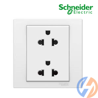 Bộ ổ cắm đôi 3 chấu 16A Vivace KB426UES2_WE_G19