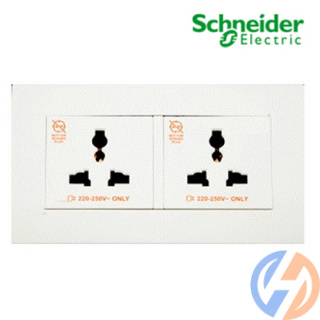 Bộ ổ cắm đôi đa năng 13A Vivace KBT413S_WE