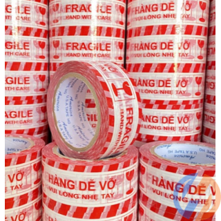 BĂNG KEO HÀNG DỄ VỠ TRẮNG ĐỎ